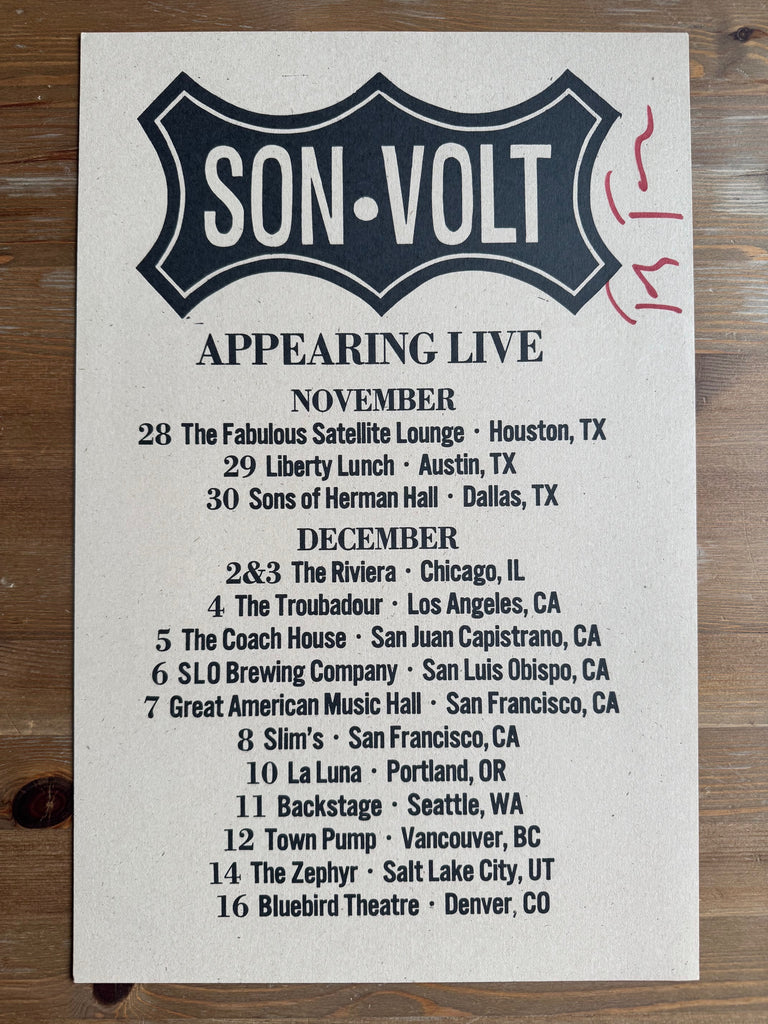 SON VOLT - Son Volt Appearing Live (Nov-Dec) 1995 (Autographed by Jay)