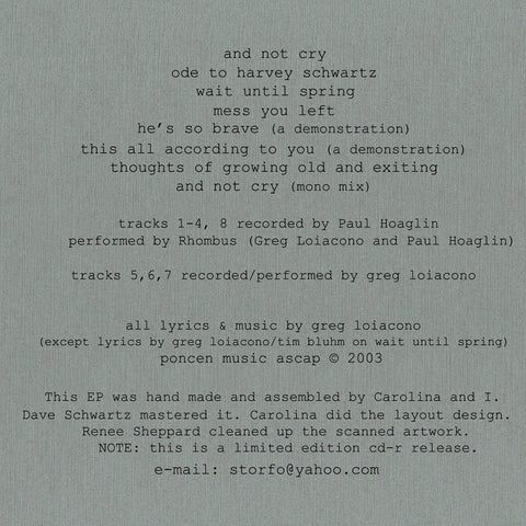 Greg Loiacono - Purgatory EP Digital Download