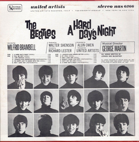 THE BEATLES ‎– A Hard Day's Night (Original Motion Picture Sound Track) LP