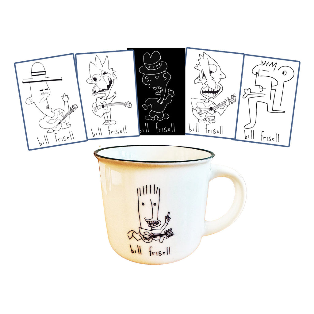 Bill Frisell - Music Is Good Black Lip Ceramic Camper Mug + Sticker 5-Pack