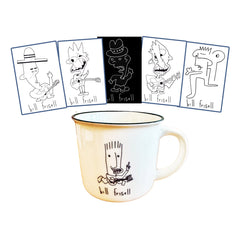 Bill Frisell - Music Is Good Black Lip Ceramic Camper Mug + Sticker 5-Pack