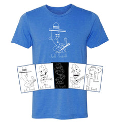 Bill Frisell - Royal Blue T-shirt + Sticker 5-pack