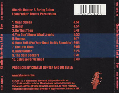 CHARLIE HUNTER / LEON PARKER - Duo CD