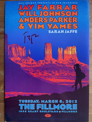 Jay Farrar Yim Yames, Will Johnson Anders Parker - The Fillmore - San Francisco, CA 3/6/12 (Autographed by Jay)