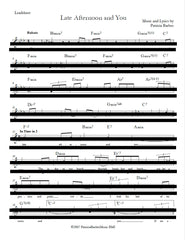 Patricia Barber "Late Afternoon and You" (in key of C) Lead Sheet DIGITAL