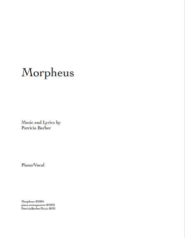 Patricia Barber "Morpheus" (in key of Db) Piano/Vocal Score DIGITAL