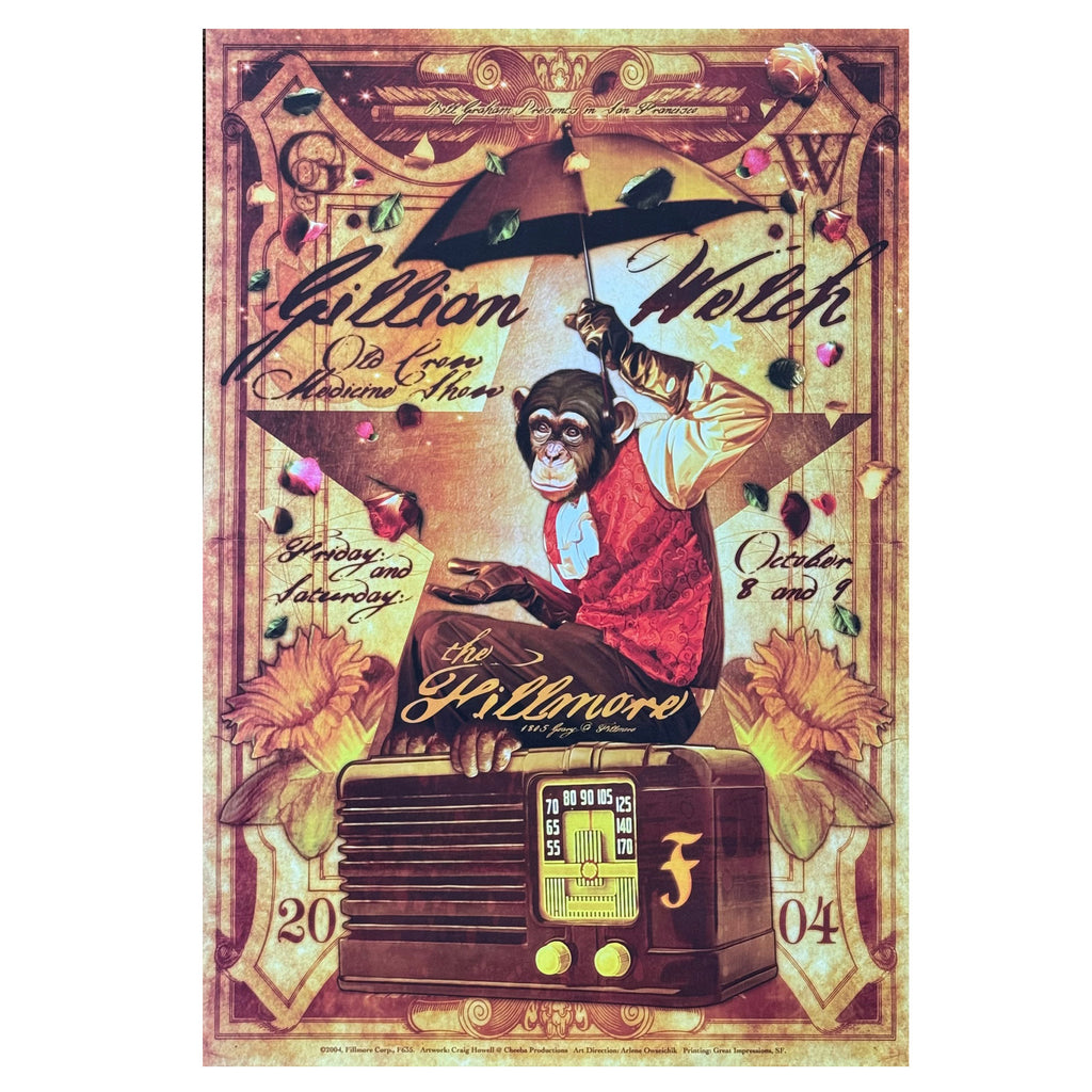 GILLIAN WELCH ‎– Fillmore - San Francisco, CA 10/8, 9/04 Poster