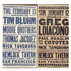 TIM BLUHM / GREG LOIACONO ‎– The Hemlock - San Francisco, CA 2/13, 1/12/03 Posters