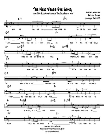 Patricia Barber "The New Years Eve Song" (in key of C) Lead Sheet DIGITAL