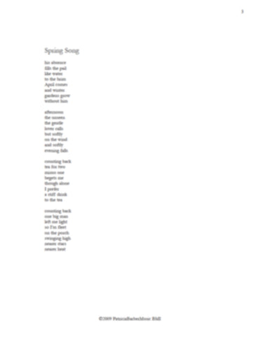 Patricia Barber "Spring Song" (in key of Am) Lead Sheet DIGITAL