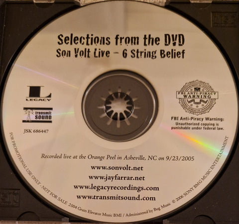 SON VOLT - Selections from the DVD: 6 String Belief Son Volt Live CD