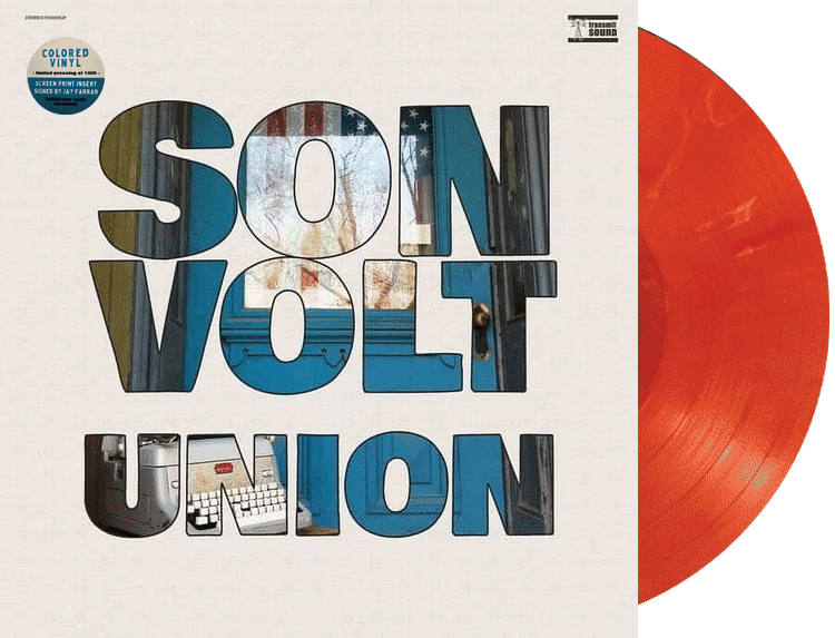 SON VOLT - Union Limited Mixed Maroon VINYL w/ Autographed Print