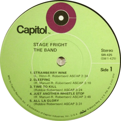 THE BAND ‎– Stagefright LP