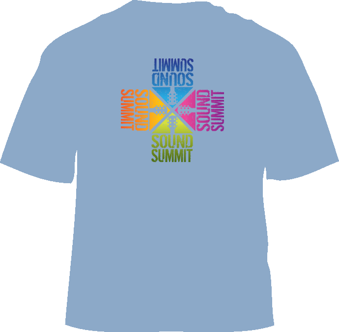 Sound Summit 4-Logo Men's Steel Blue T-Shirt