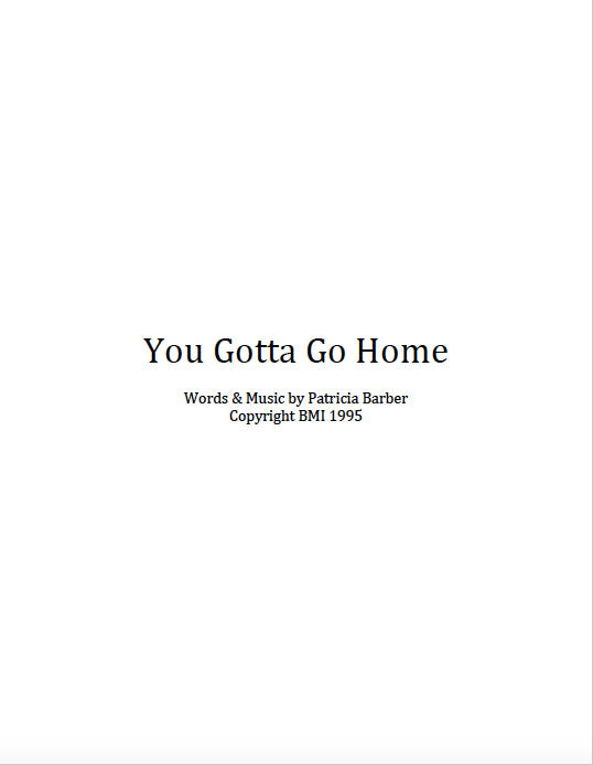 Patricia Barber "You Gotta Go Home" Sheet Music DIGITAL