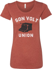 SON VOLT - Women's Red Union Typewriter T-shirt